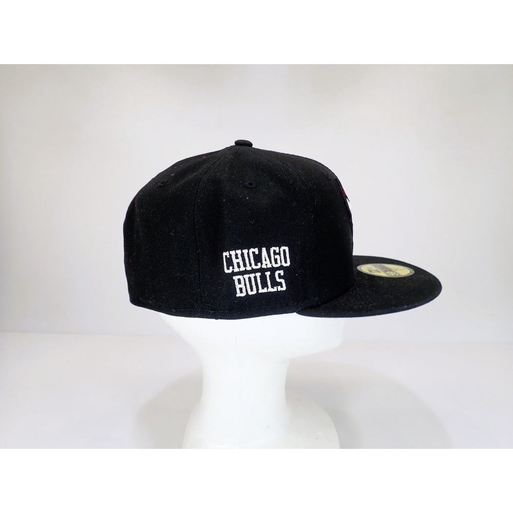New Era 59FIFTY Chicago Bulls Fitted Hat 7 1/2 Black Grey Undervisor NBA - Picture 5 of 9
